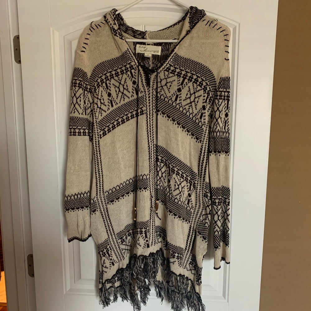 Bohemian Long hooded sweater